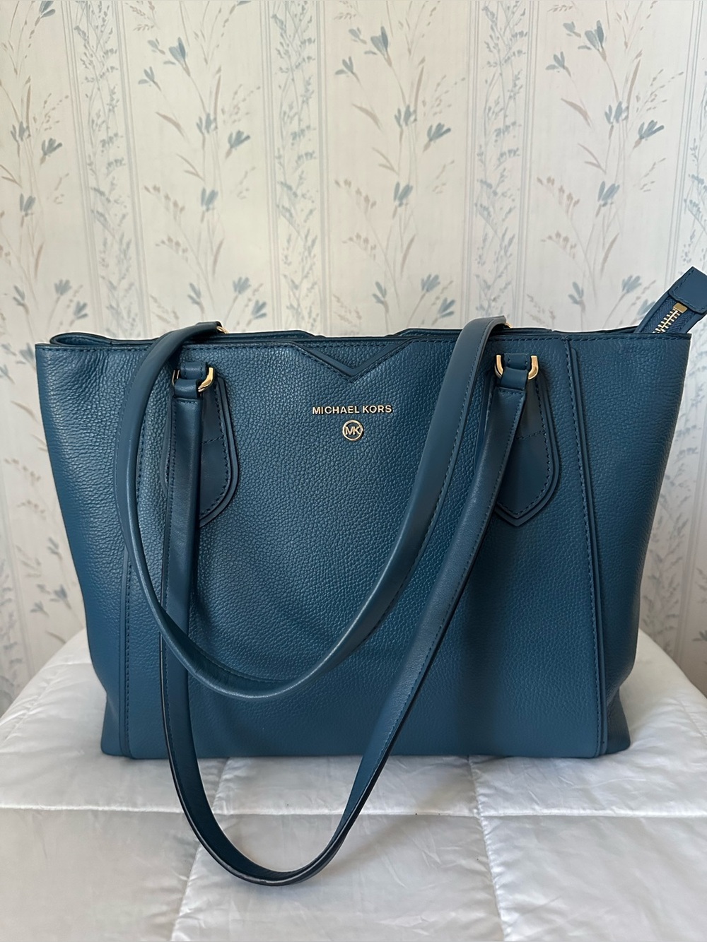 Michael Kors Blue Leather Tote